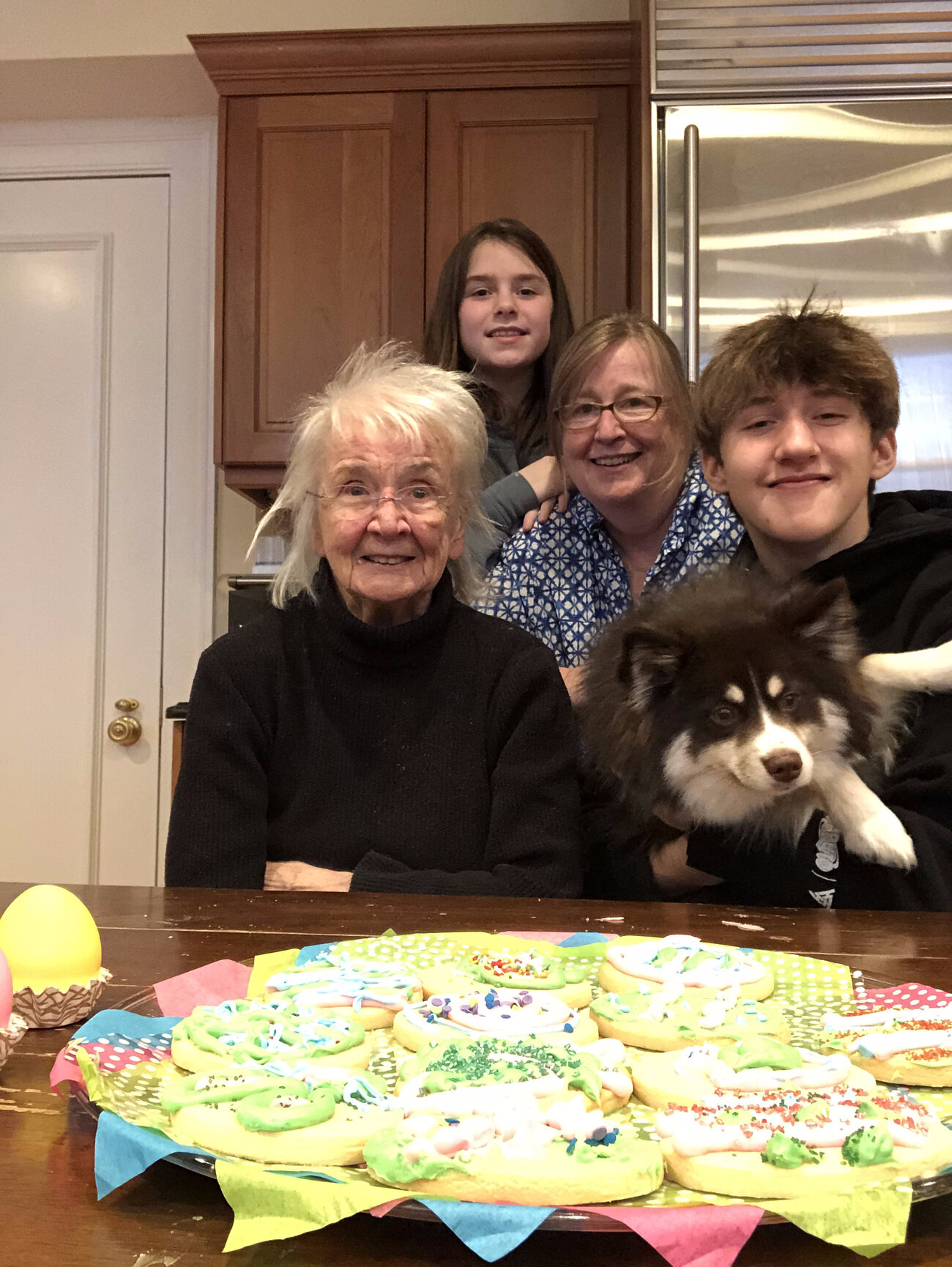 The Hansen family gathered around the table