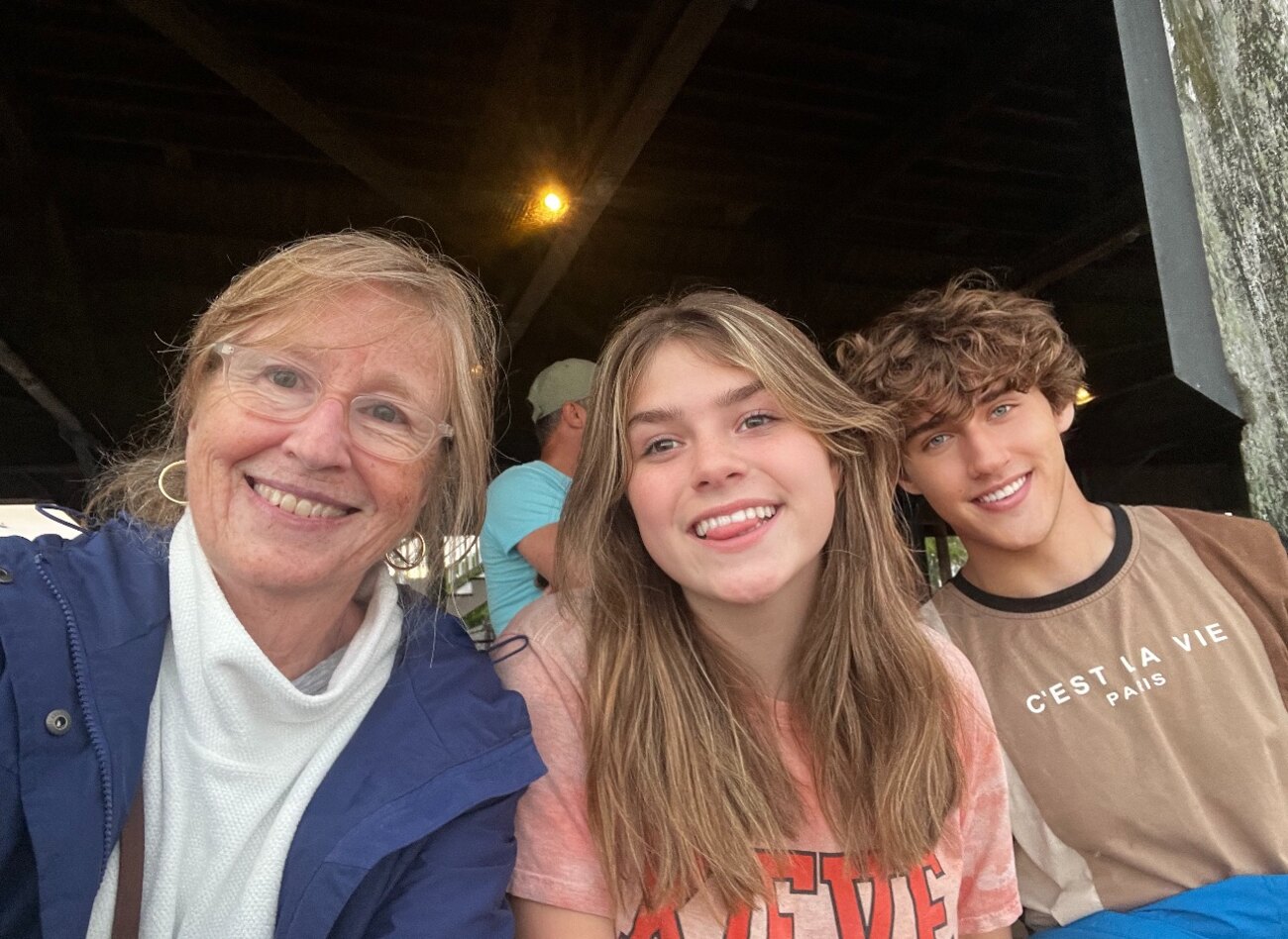 Luke with his mom Dr. Nora Hansen and sister Maggie